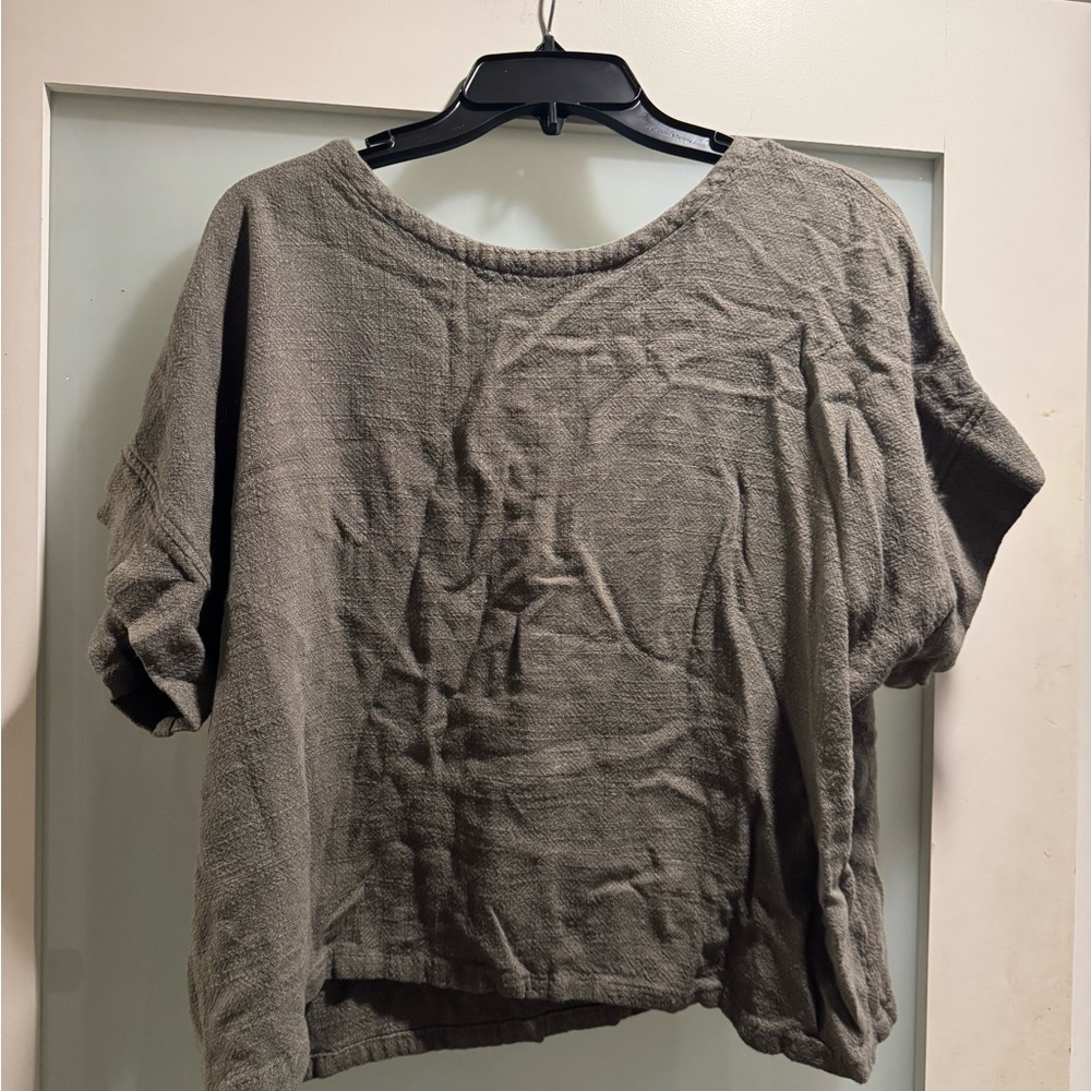 Handmade Linen Green Top